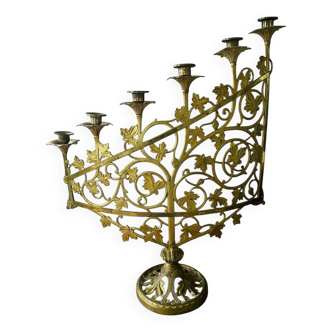 Chandelier en bronze doré, fin XIXème