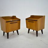 1960s pair of midcentury bedside tables by Mojmir Požár, Czechoslovakia