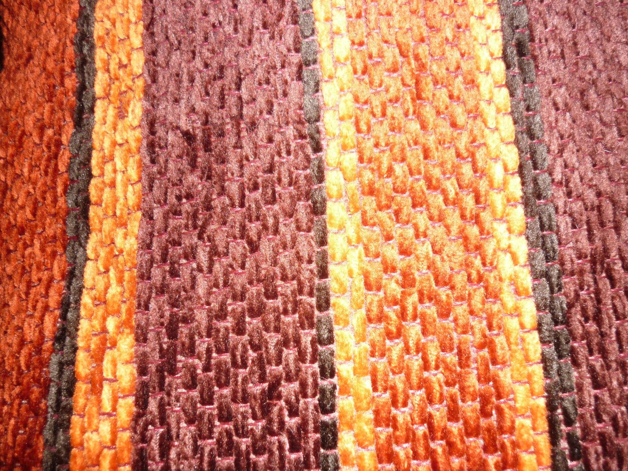 Large orange velvet cushion