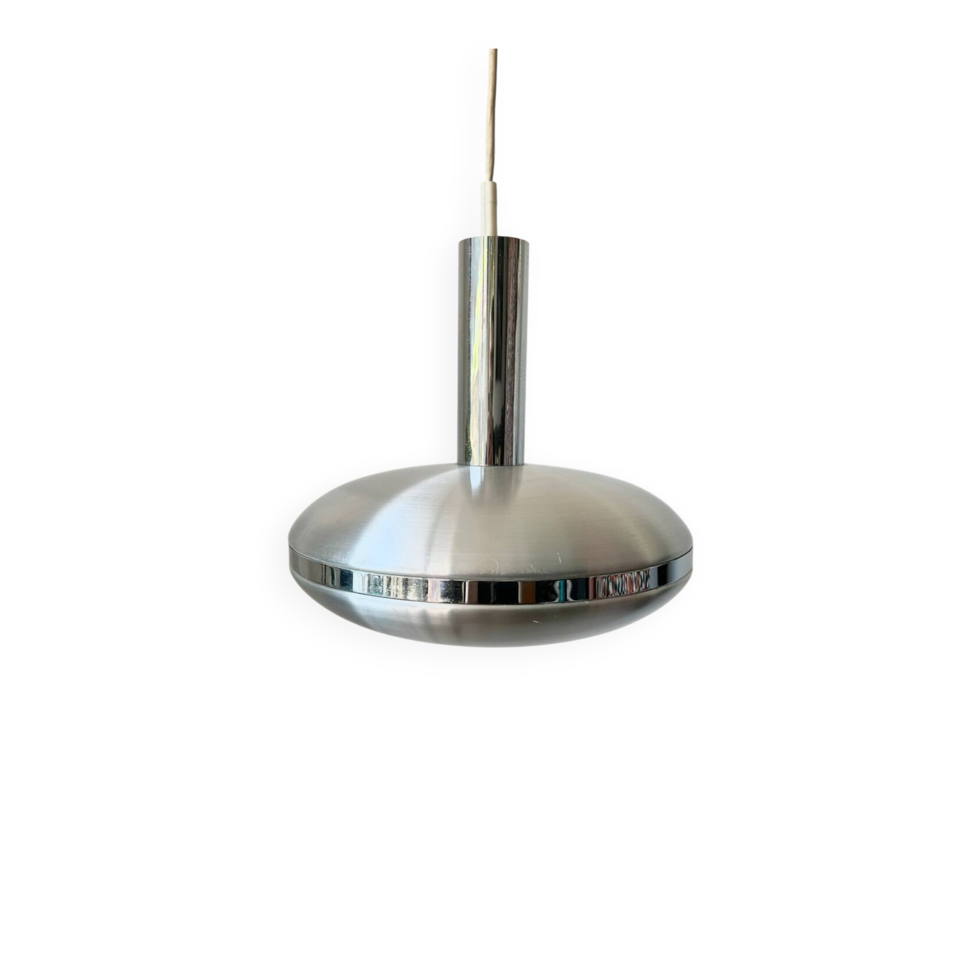 Suspension vintage UFO aluminium space age - années 70