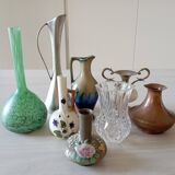 Lot of 8 old miniature vases