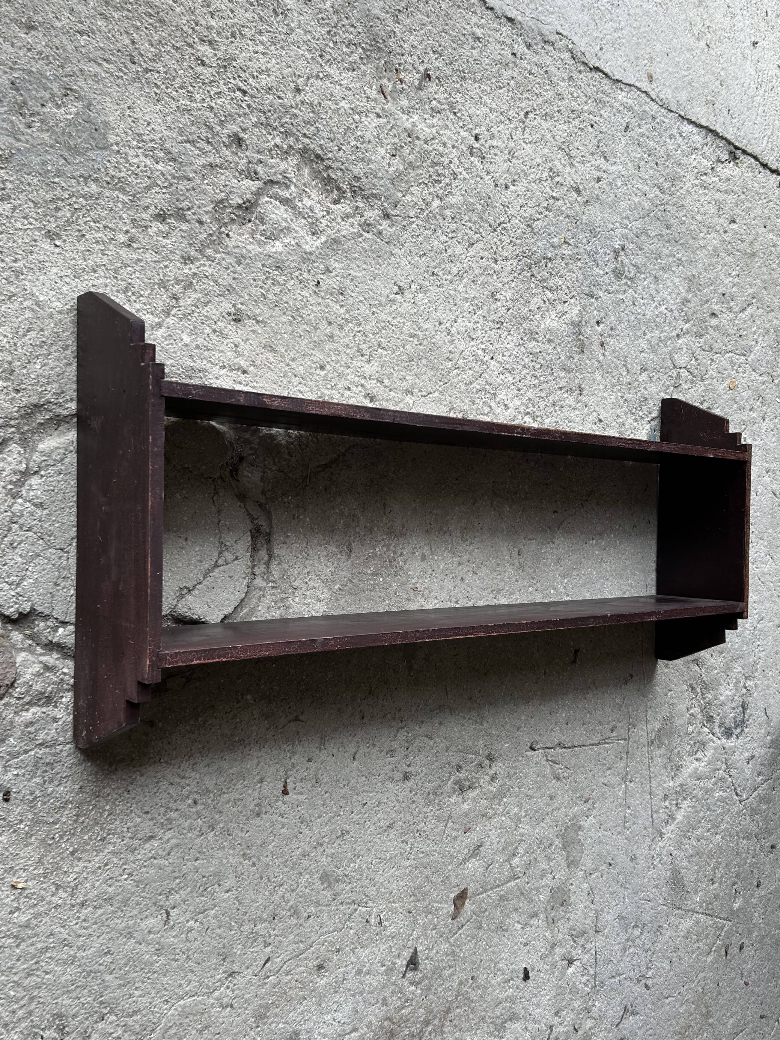 Antique wooden wall shelf, 133cm long