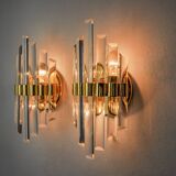 Pair of Venini Murano glass wall lights Italy 1970