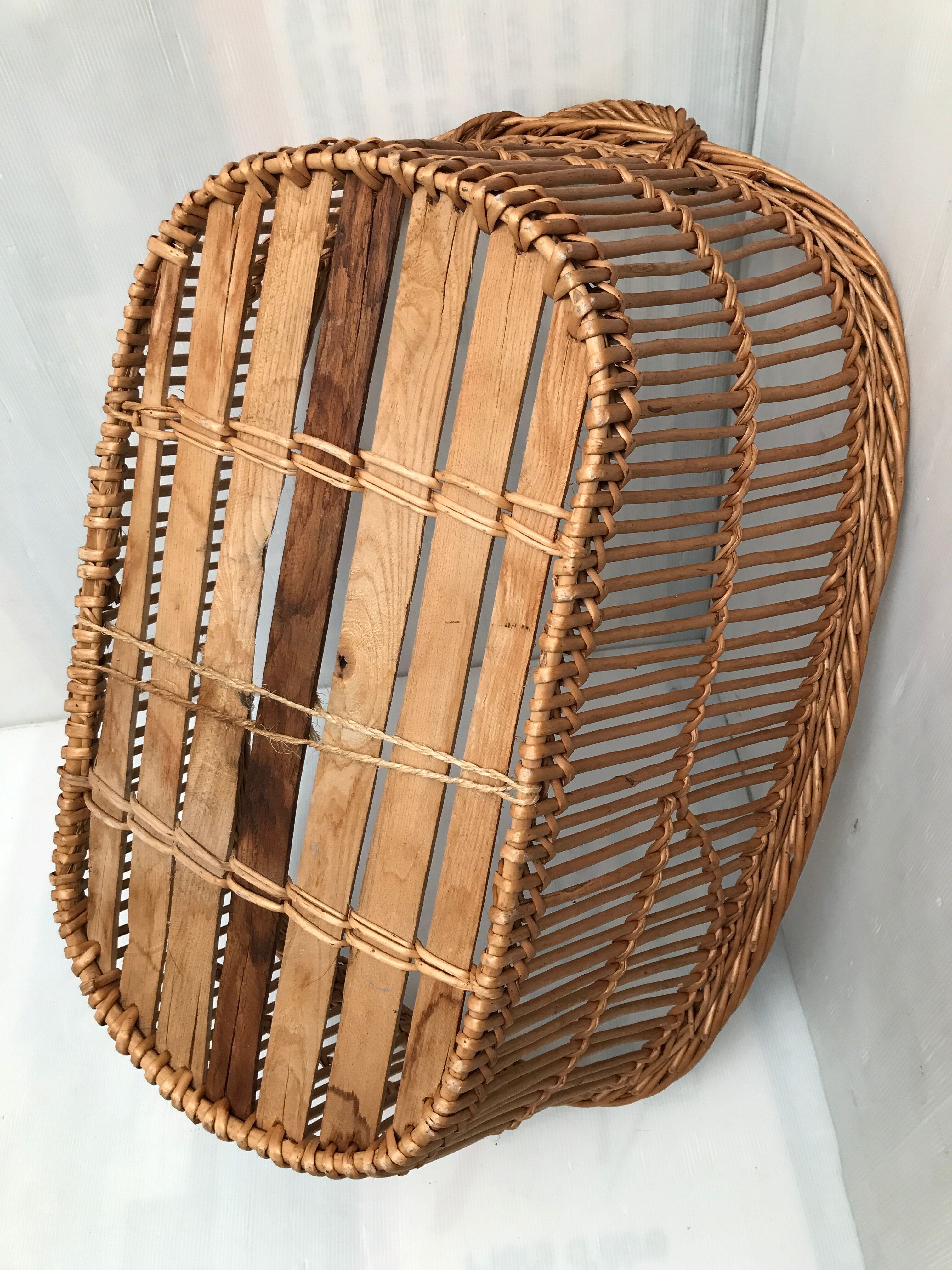 Old oval wicker basket