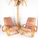 Paire de fauteuils en rotin « Bretzel »