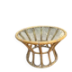 Table basse ronde en rotin et verre