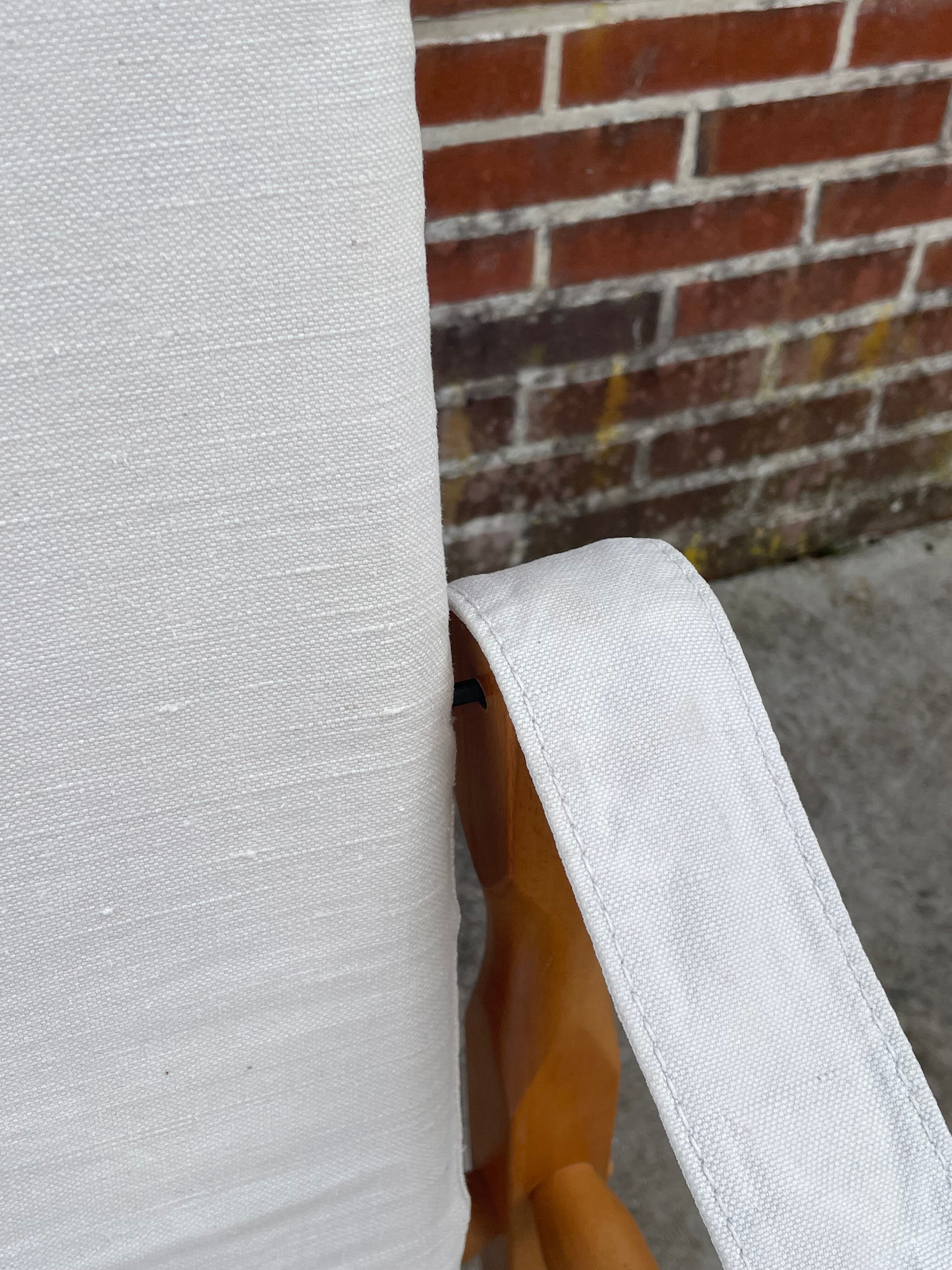 Vintage safari chair 1960s Denmark with canvas minimalist design