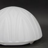 1970s Pair of Ceilink or Wall Lights in Milky Glass, Czechoslovakia