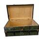 Vintage. XL green metal industrial suitcase / trunk.