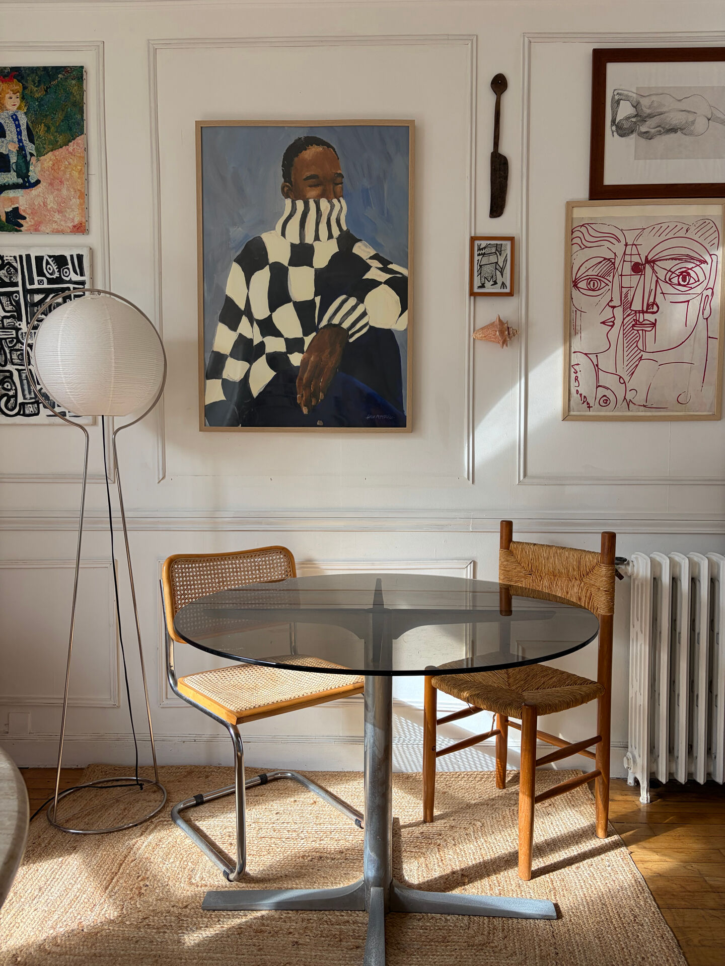 Dining table in metal and smoked glass Roche Bobois