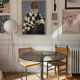 Dining table in metal and smoked glass Roche Bobois