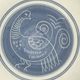 Large plate with the blue bird by Yvon Roy manufacture.