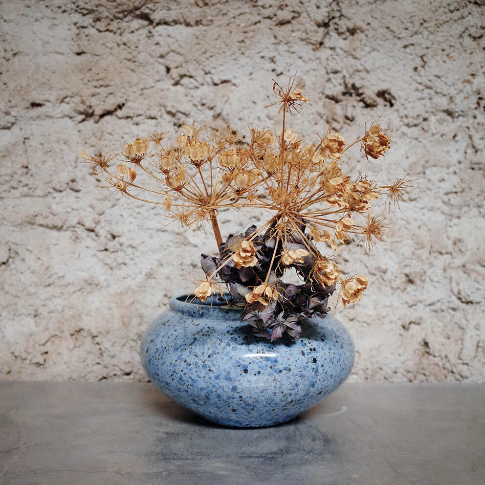 Speckled ceramic vase