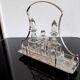 Bouillet goldsmith Bourdelle / Silver-plated metal and glass condiment set