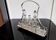 Bouillet goldsmith Bourdelle / Silver-plated metal and glass condiment set