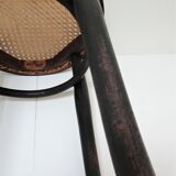 Black skated Thonet stool stamped
