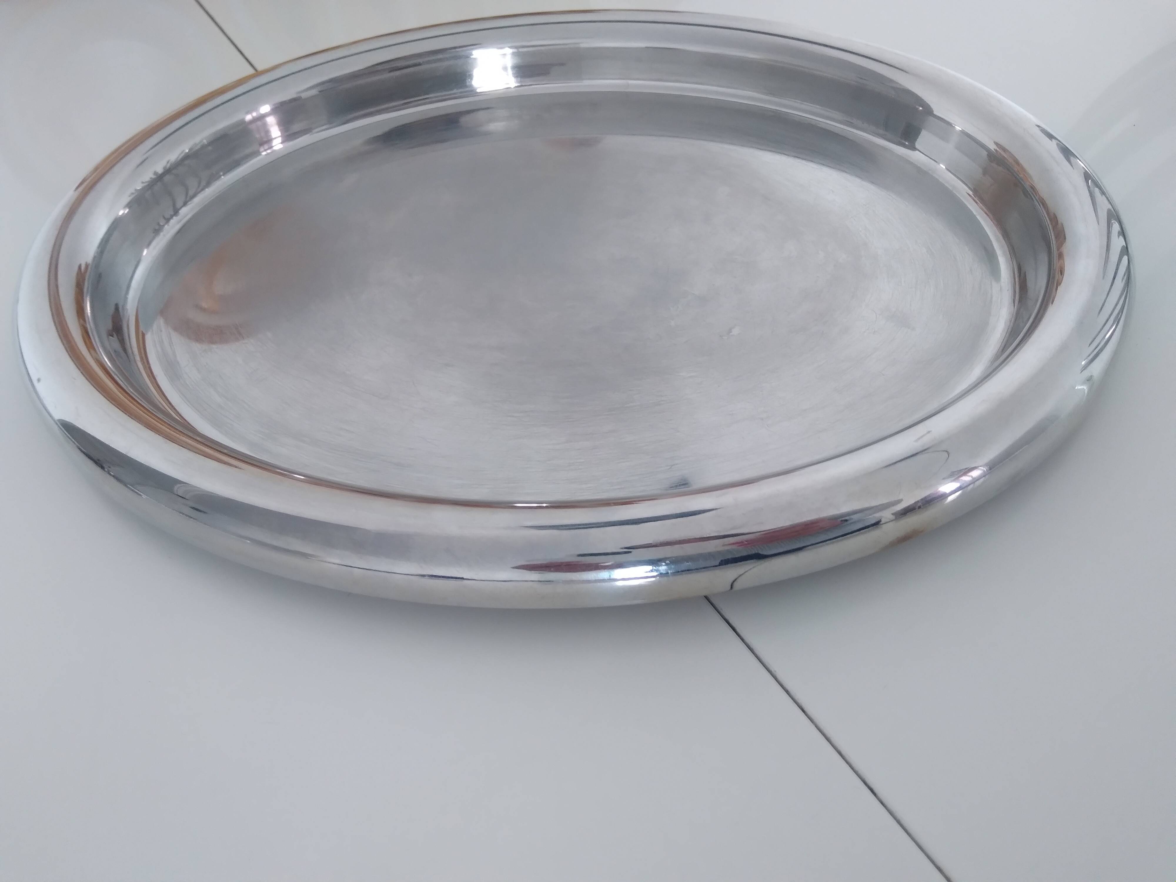 Plateau ovale inox Alessi Italy J.Hoffmann 1923-2003