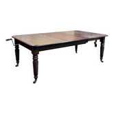 Table d'époque Victorienne en acajou avec 2 allonges - Travail du XIXème siècle- Système à manivelle