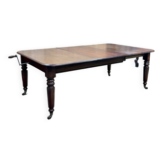 Victorian mahogany table with 2 extensions - 19th century work - Crank system