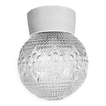 Vintage White Porcelain Ceiling Light, 1970s