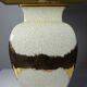 Large vintage Italian lamp in cracked ivory ceramic with gilding.