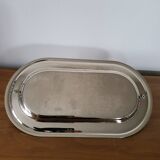 Plat de service à foie gras en métal argenté