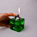 Green ice lighter by Antonio Imperatore, murano glass, Italy, 1970