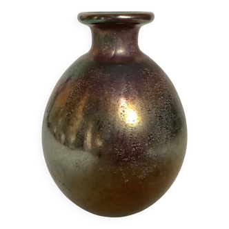 Iridescent glass ball vase