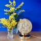 Vintage Art Deco globe table lamp in yellow Clichy glass.
