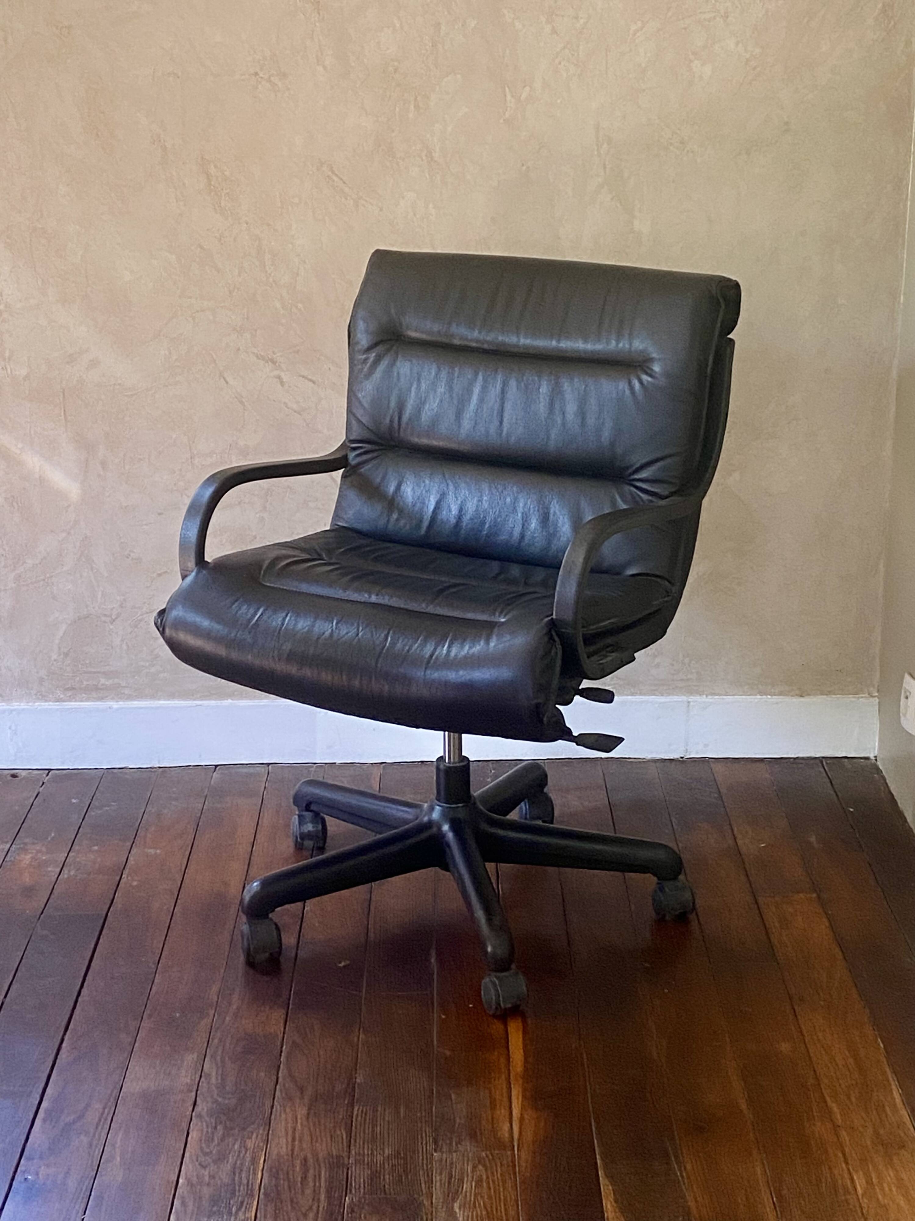 Adjustable Leather Office Chair from the 90s