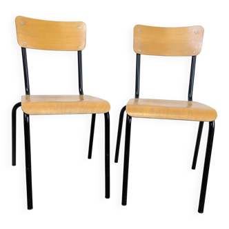 Pair of vintage school chairs