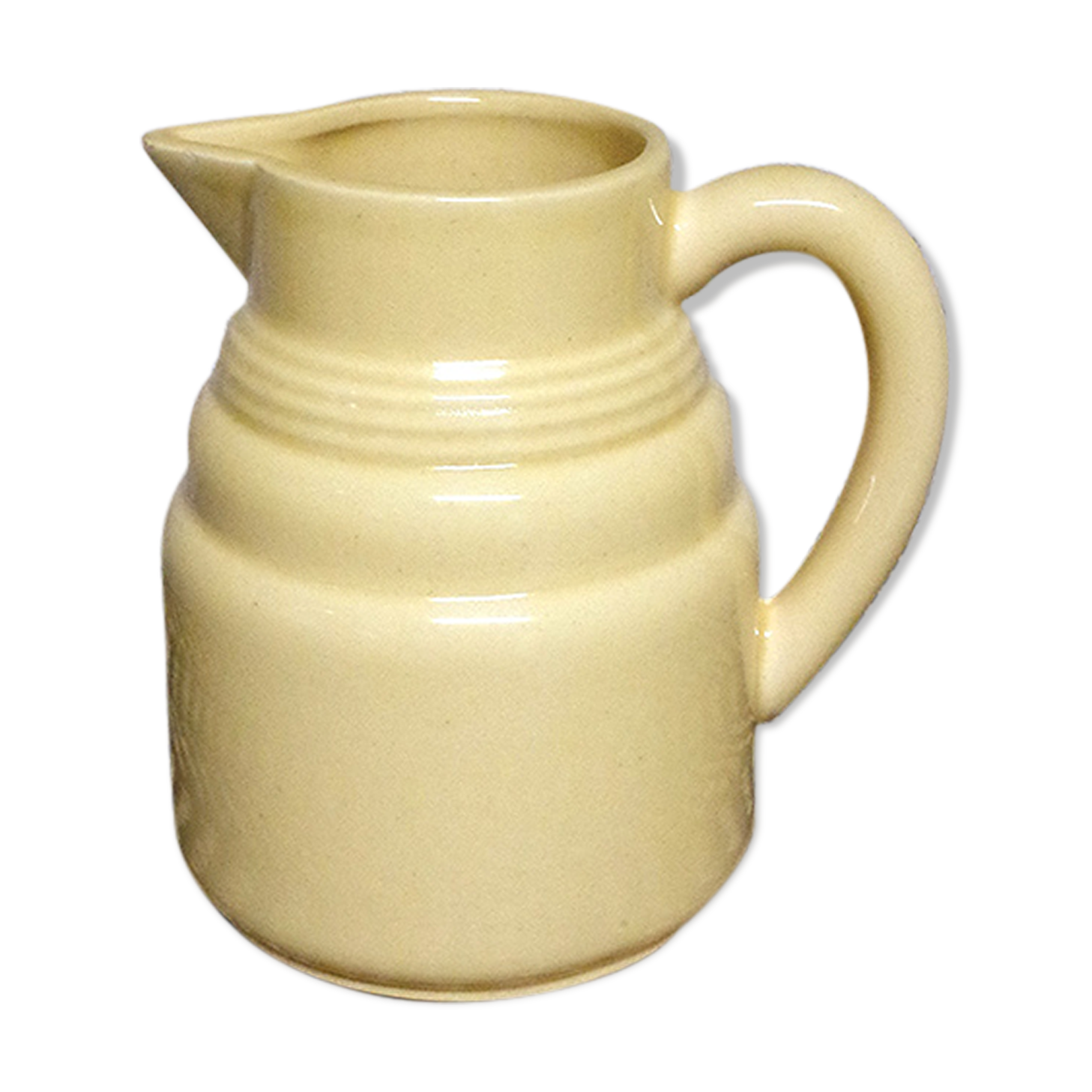 Pastel yellow ceramic pitcher