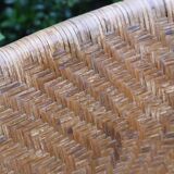 Rattan and wicker bench, vintage