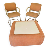 Vintage set of Strafor armchairs and coffee table