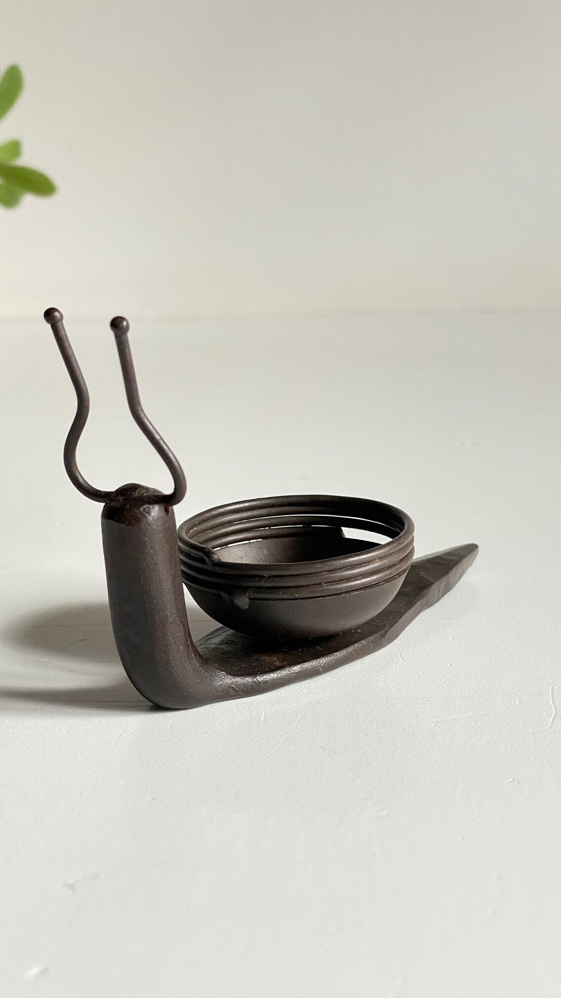 Brutalist escargot vintage candle holder