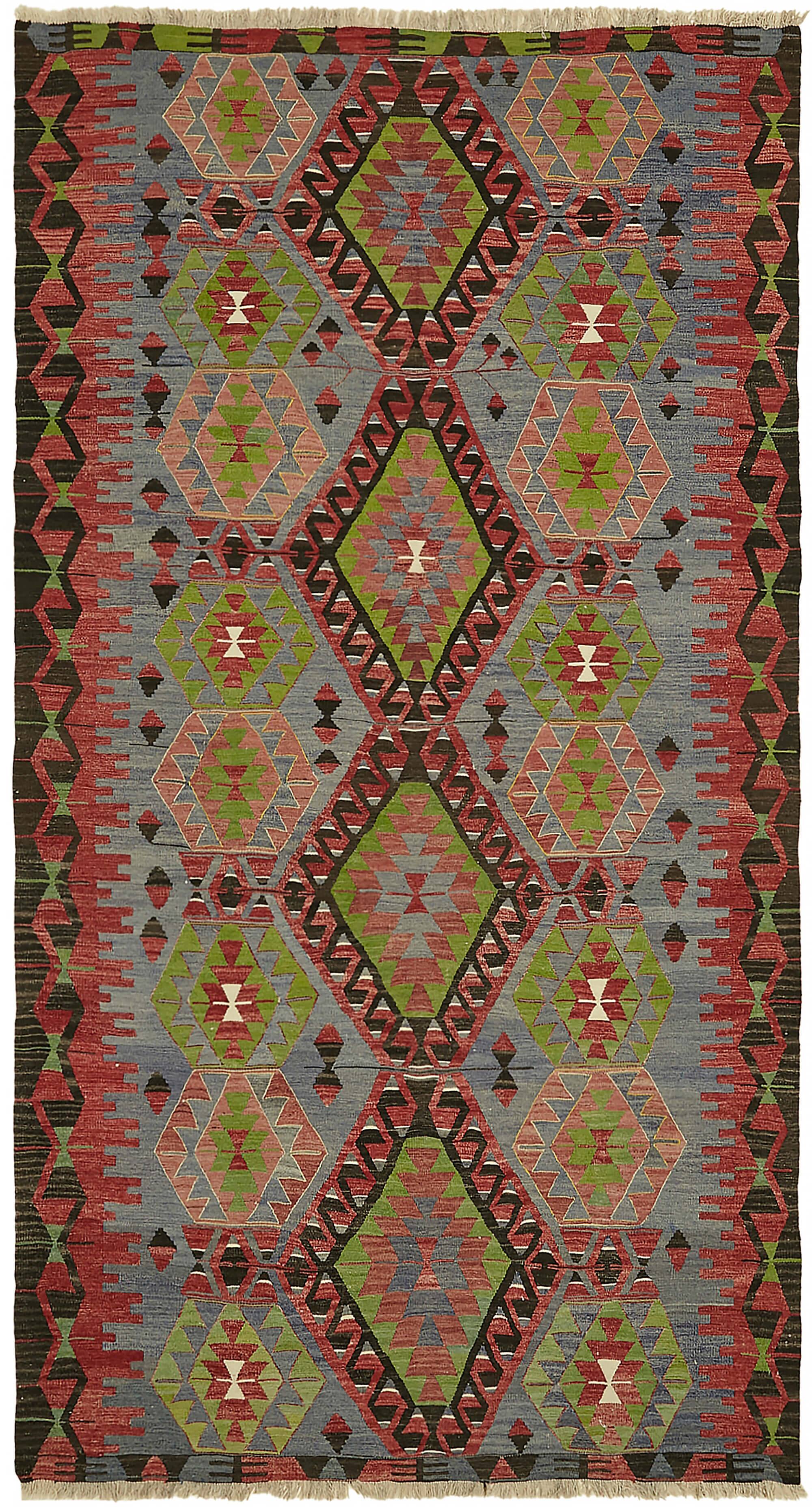 Turkish Handmade Vintage Anatolian Kilim 168 cm x 298 cm