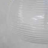 Large Mid-Century Brass and Glass Pendant Light