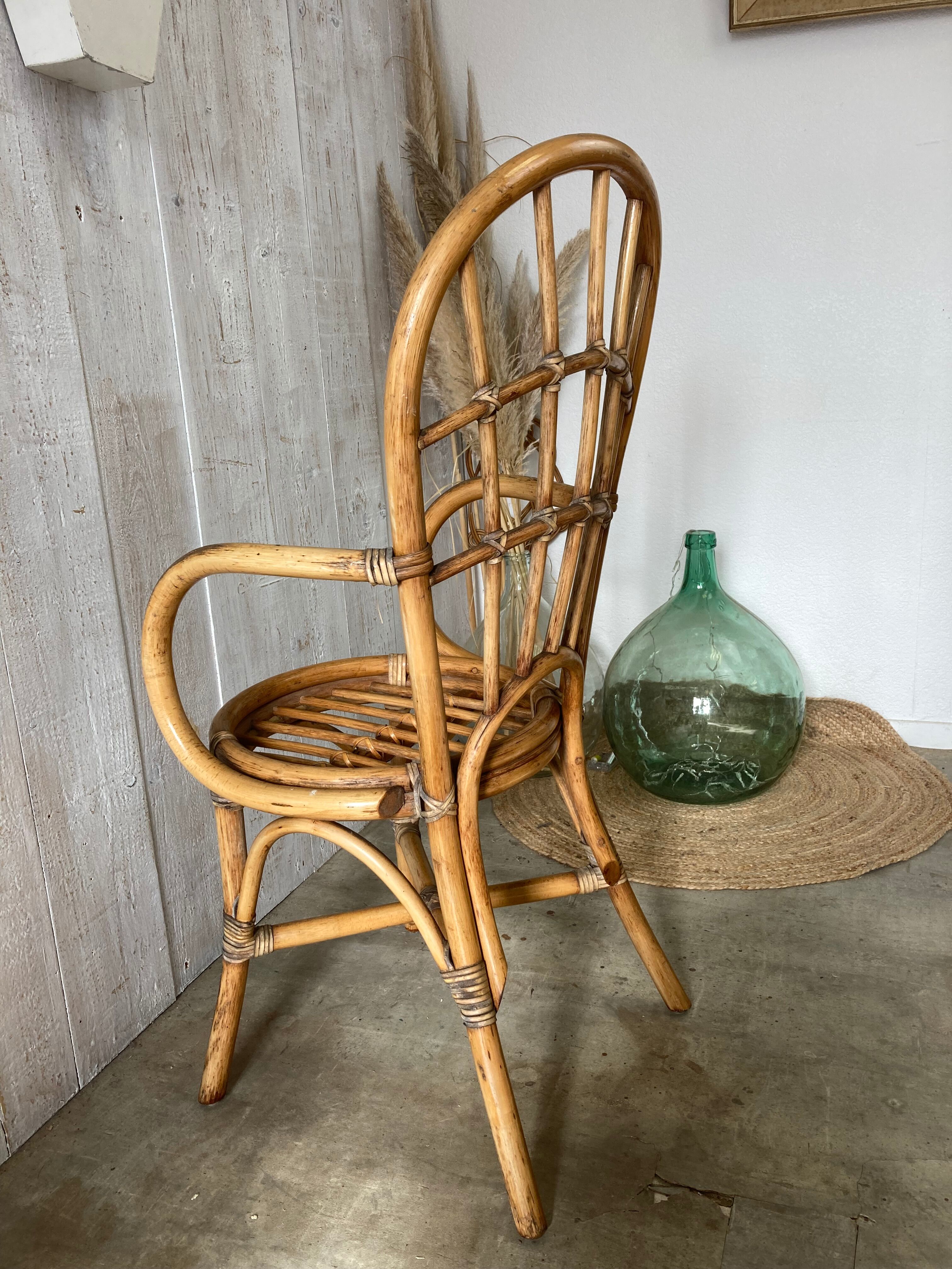 Vintage rattan armchair
