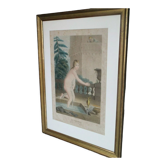 Gravure 18e encadrée titrée Bethsabee Simon