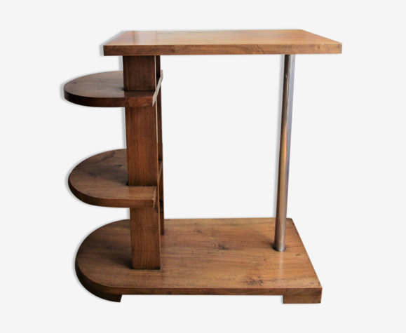 Art deco shelf solid wood and metal 30s