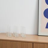 Set of six glasses, Op Art, 1960s, made in Italy