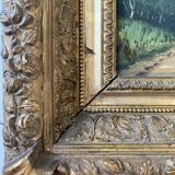 Hsp 19th century barbizon paintings "animated landscape" + frame