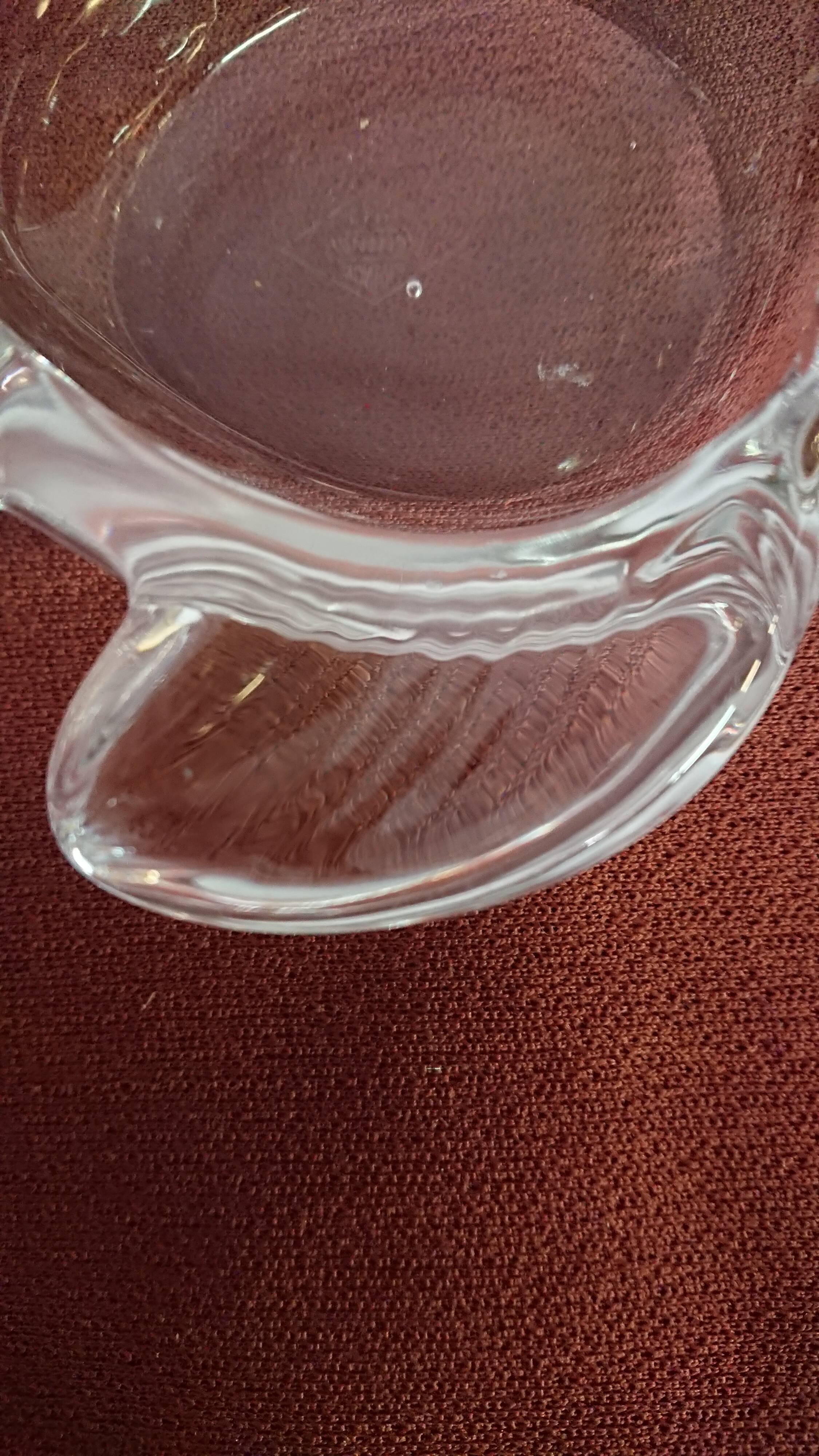 Empty fish-shaped crystal pocket