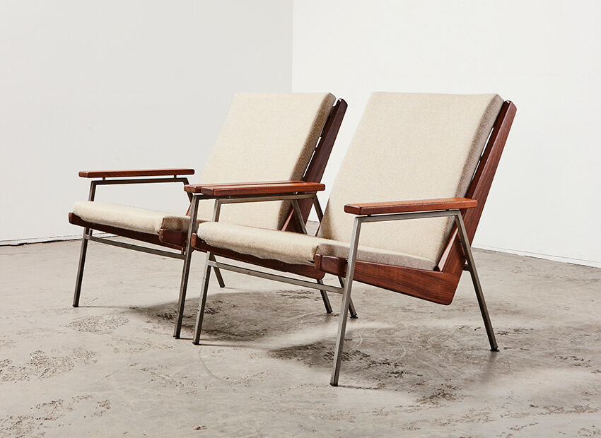 Rob Parry Pair of Lotus Lounge Chairs for Gelderland 1950s