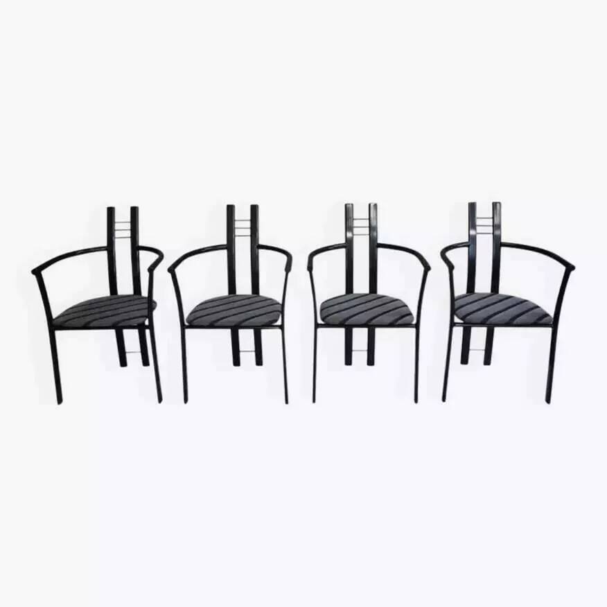 Set of 4 Italian design armchairs from the 80s