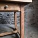Vintage pine kitchen table or desk with two drawers – 1950s