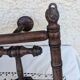 Antique wall coat rack, wooden turned bamboo, bistro 1900.