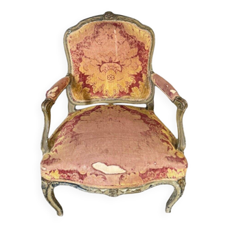 Fauteuil à la reine époque Louis XV XVIIIe décor de fleurettes