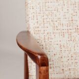 Scandinavian Vintage Armchair With Upholstery Bouclè Cushions Mid Century Design