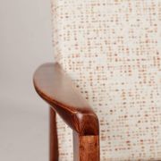 Scandinavian Vintage Armchair With Upholstery Bouclè Cushions Mid Century Design